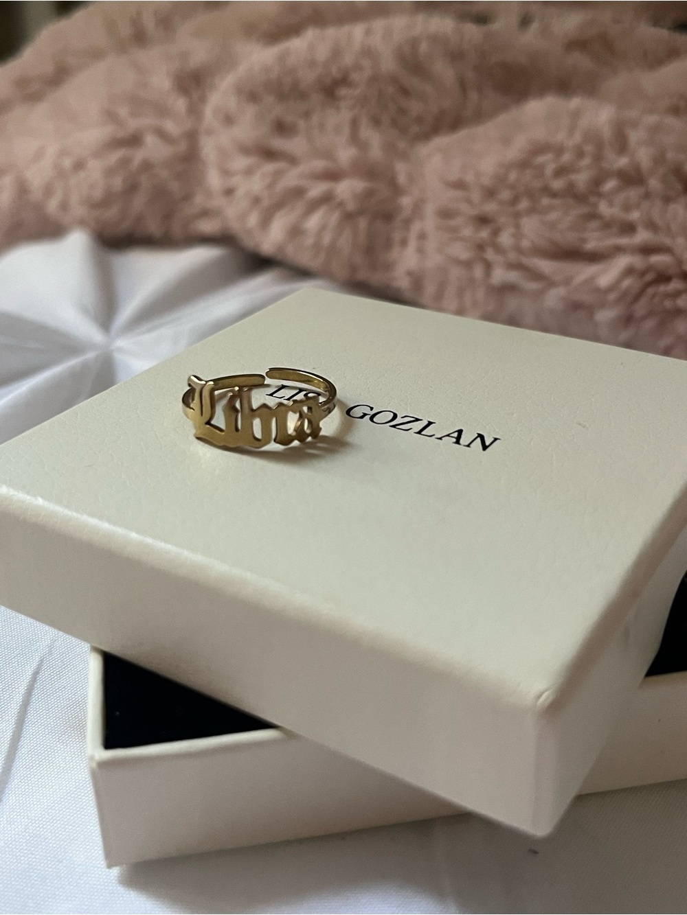 Gold Plated Libra Adjustable Ring - Tarnish Free
